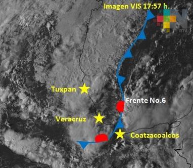 Lluvias, chubascos y tormentas por FF 6; se estaciona en el sur