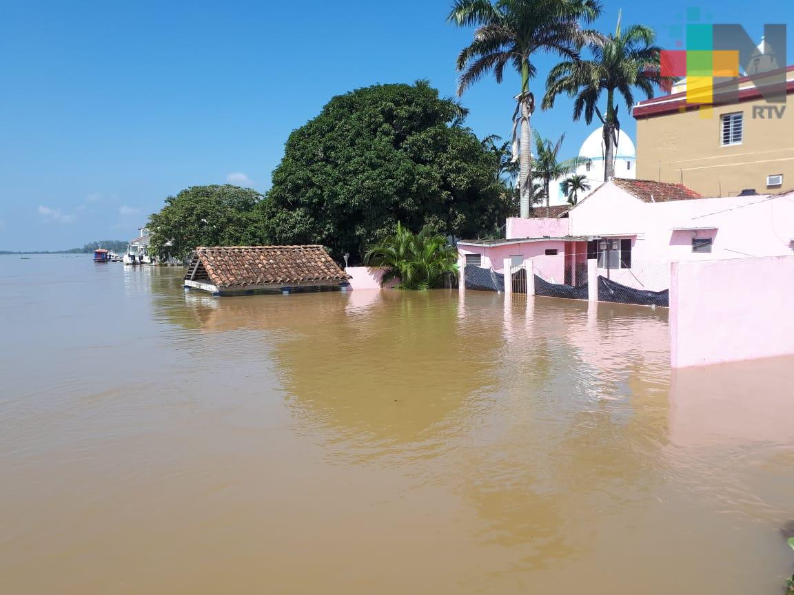 Más de 100 comunidades de Tlacotalpan siguen afectadas por inundaciones