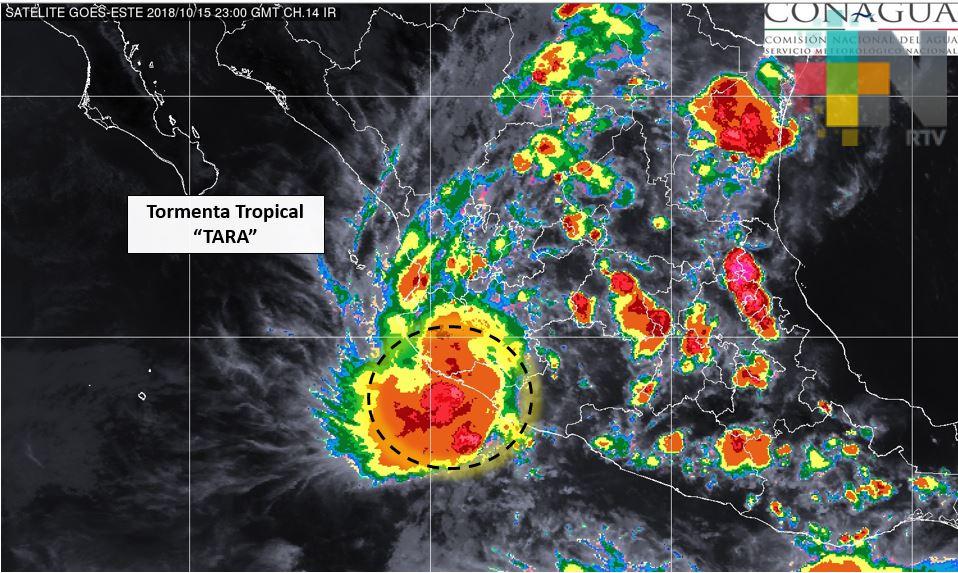 Tormenta tropical Tara intensifica sus vientos frente a costas de Colima