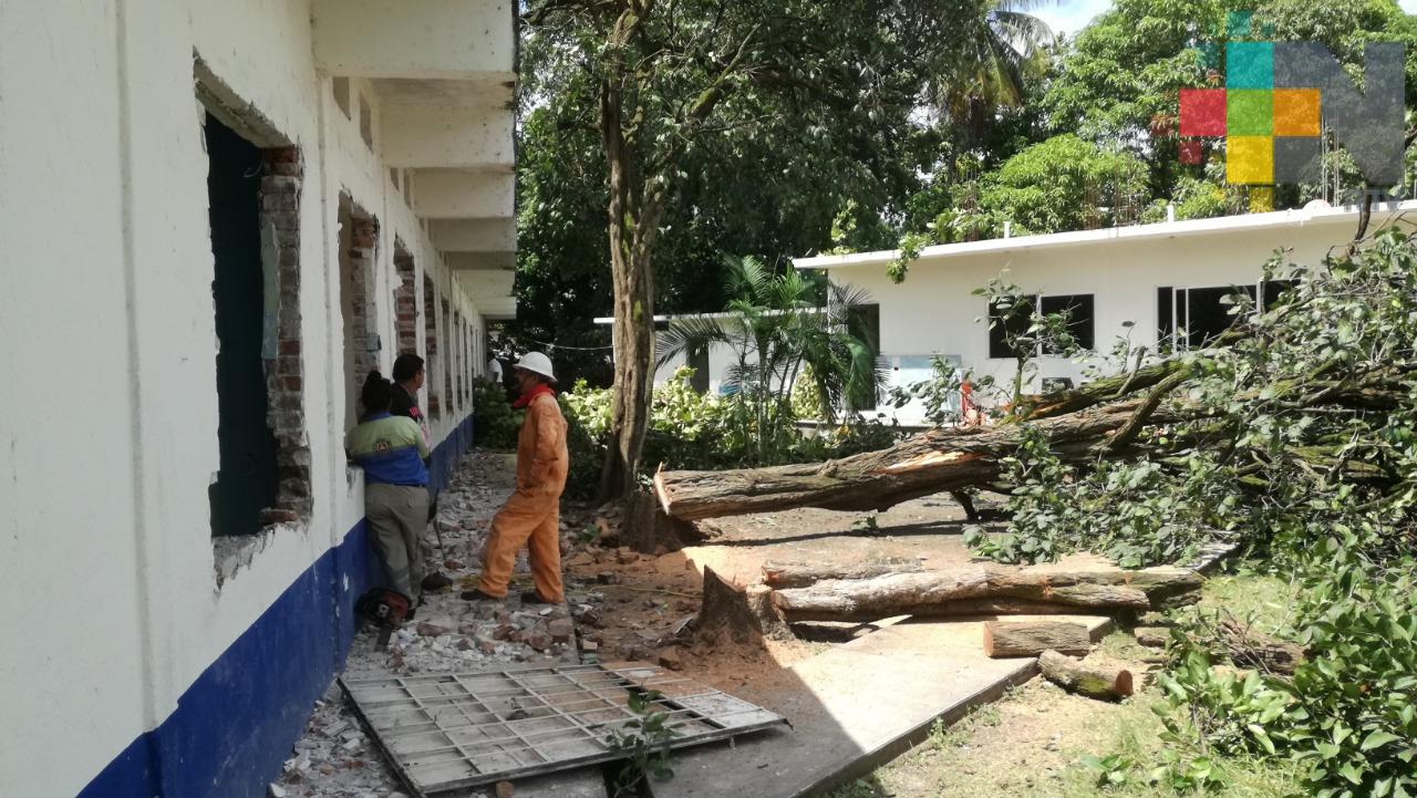 Inician trabajos de demolición de la preparatoria Bachilleres Tierra Blanca