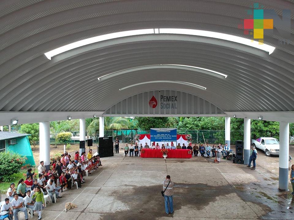Pemex beneficia a Tierra Blanca con construcción de domo escolar