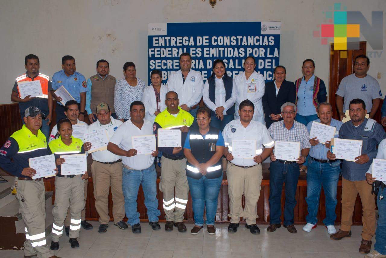 Certifican a primeros respondientes de urgencias médicas de la Cuenca del Papaloapan