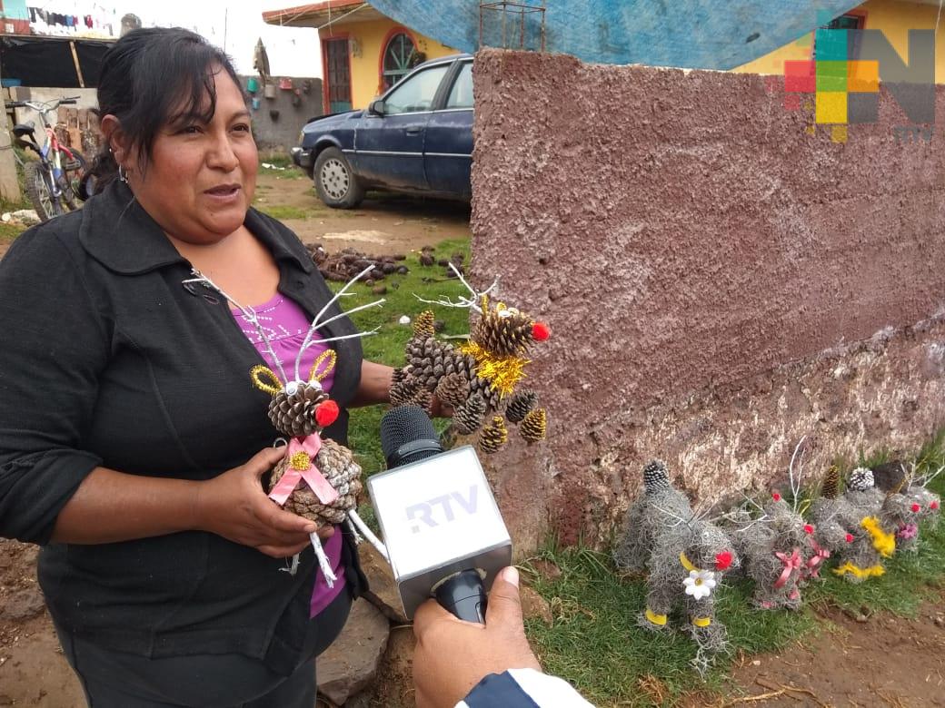 Residuos forestales se convierten en artesanías navideñas