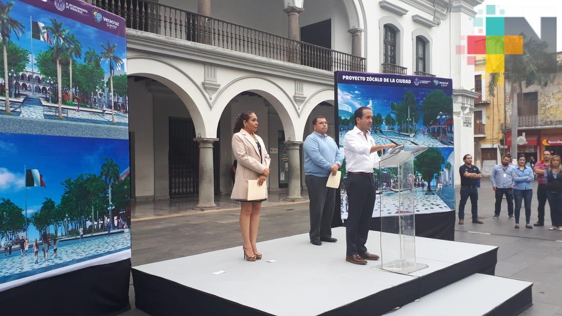 Rehabilitarán el zócalo de Veracruz