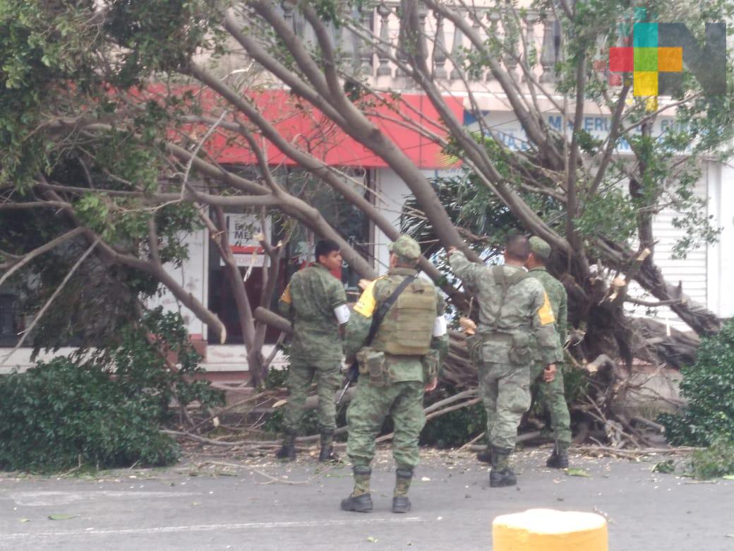 Ejército Mexicano colabora en atención de emergencias por evento de ‘norte’ en el puerto