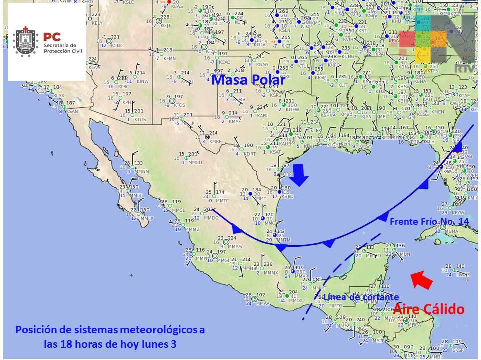 Incrementan nublados y potencial de lluvias por presencia del Frente Frío 14