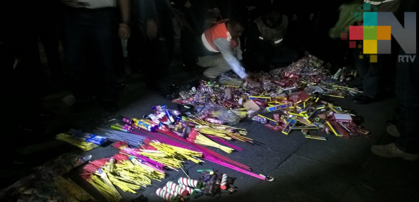 Incautan 100 kilos de pirotecnia en Xalapa durante operativo