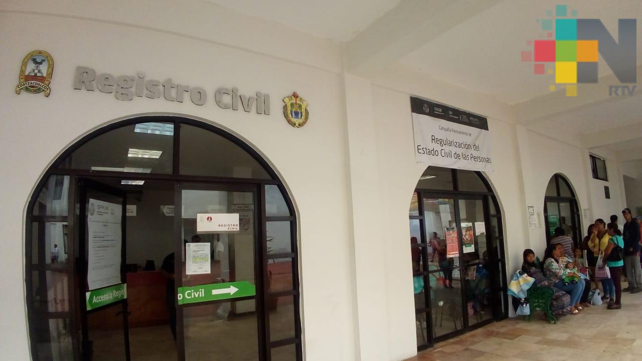 Conservan sus precios actuales los trámites del Registro Civil de Coatzacoalcos
