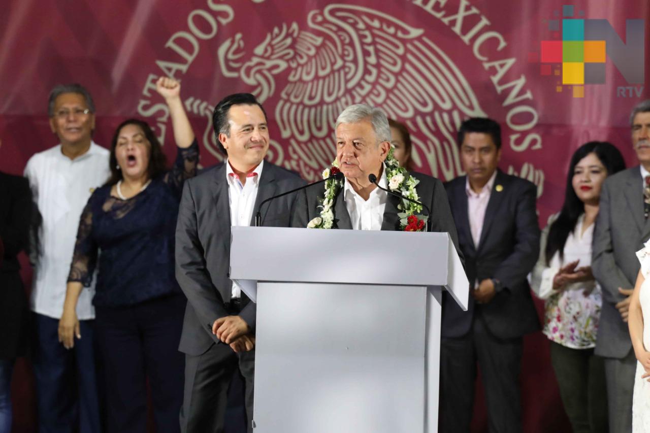 Recibe gobernador el respaldo del presidente López Obrador para impulsar el desarrollo de Veracruz
