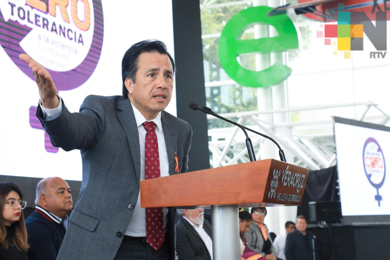 En Veracruz, cero tolerancia a la violencia contra mujeres y niñas: Gobernador