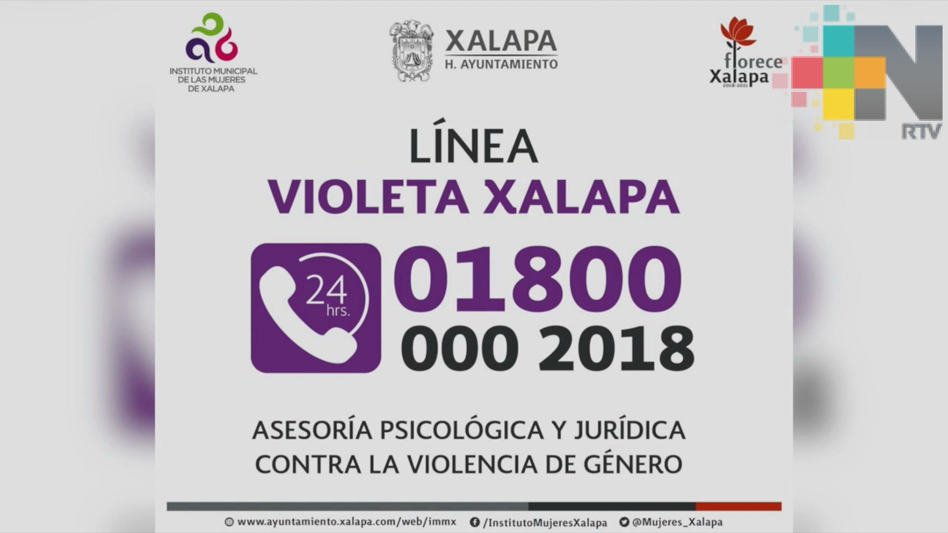 Más de 200 llamadas a través de la Línea Violeta se atendieron en Xalapa