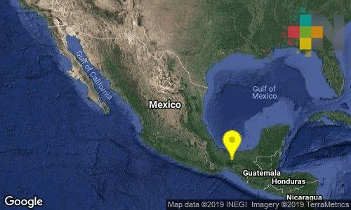 Reportan sismo de magnitud 5.4 con epicentro en Chiapas
