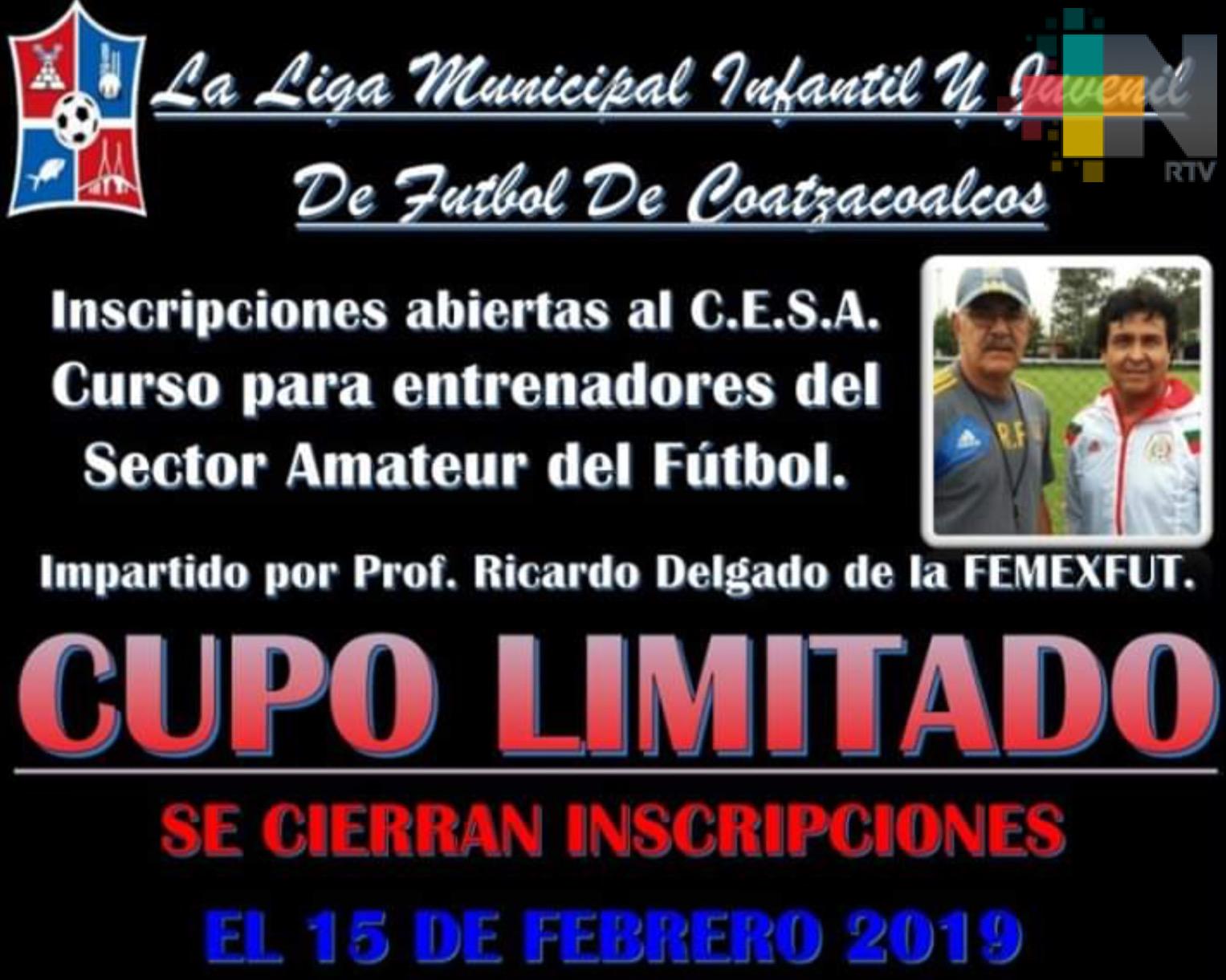 Impartirán curso para entrenadores de futbol en Coatzacoalcos