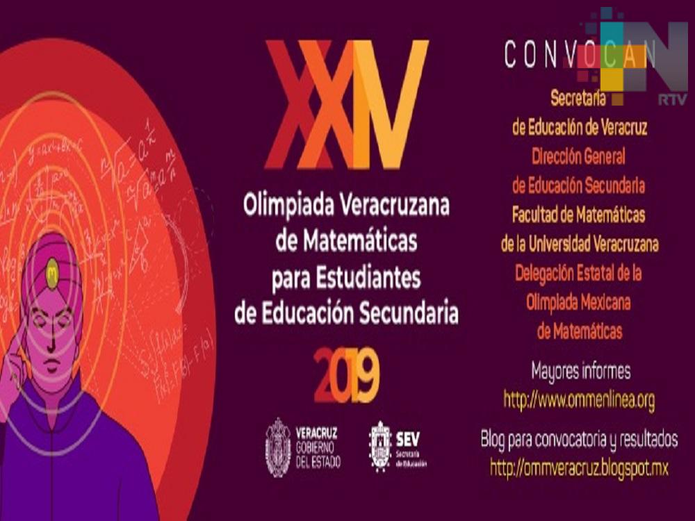 Convoca SEV a la XXIV Olimpiada Veracruzana de Matemáticas 2019