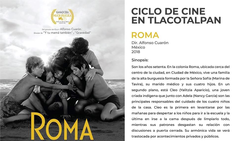 Roma y 3 mujeres proyectadas en Ciclo de Cine Tlacotalpan