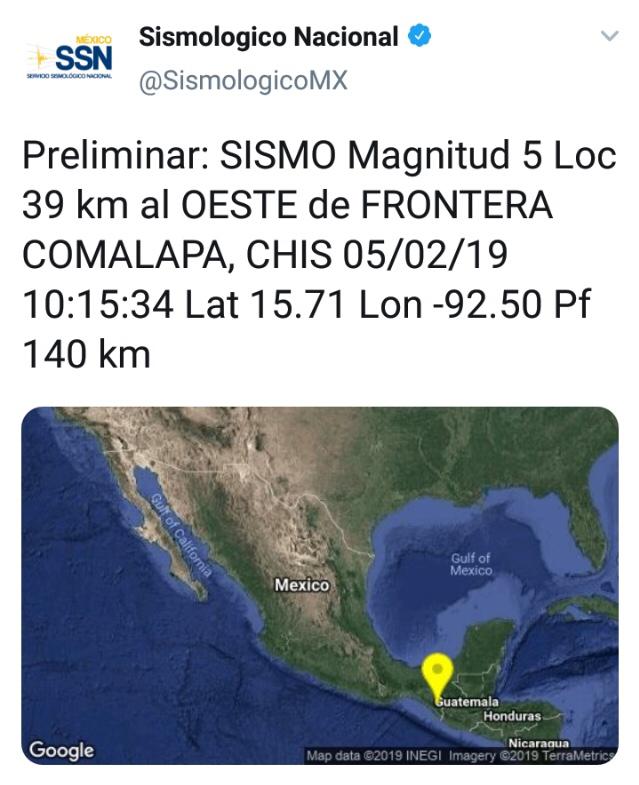 Reportan sismo leve la mañana de este martes; baja percepción en Veracruz