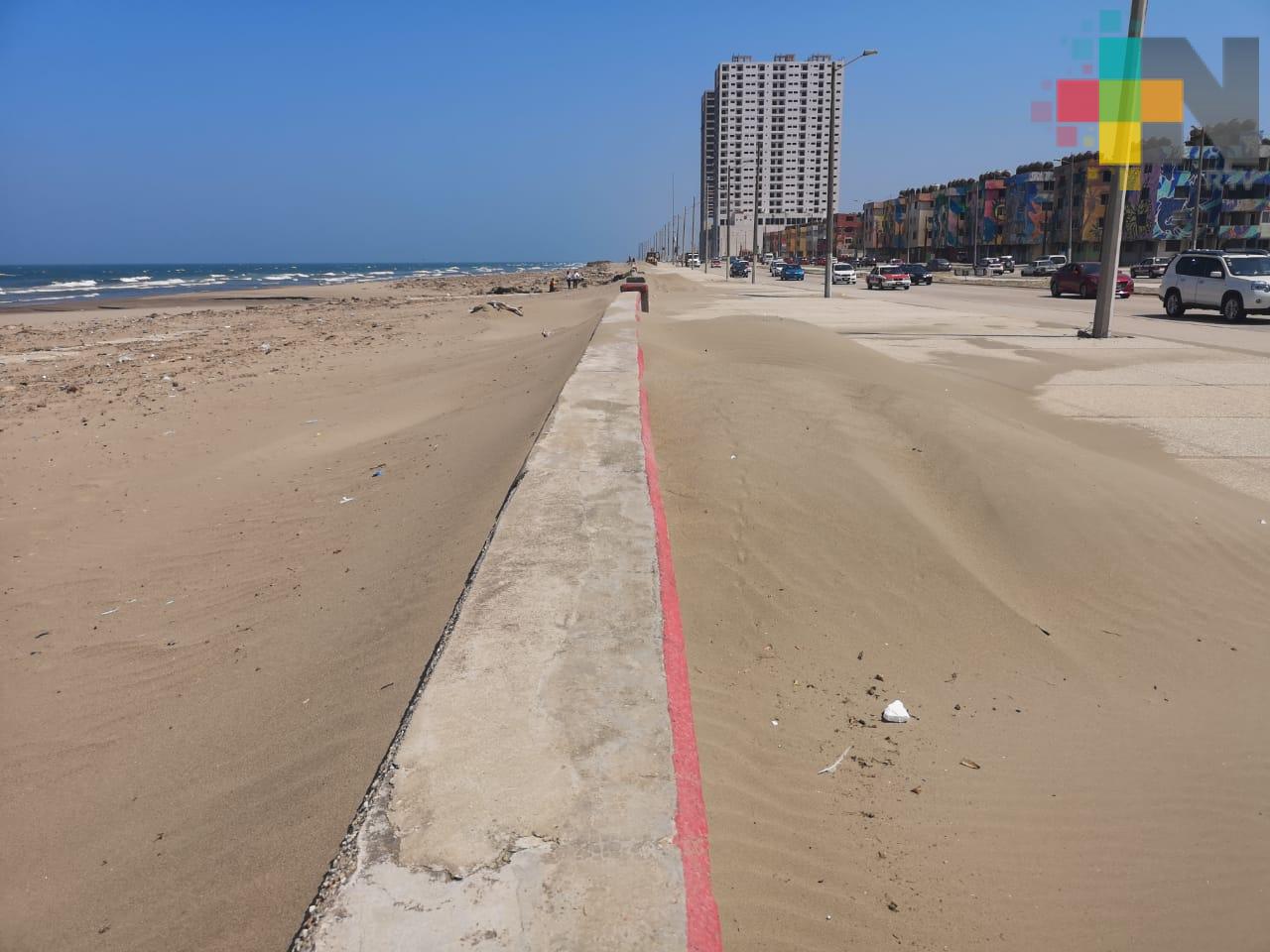 Ayuntamiento retirará arena acumulada en bulevar del malecón de Coatzacoalcos