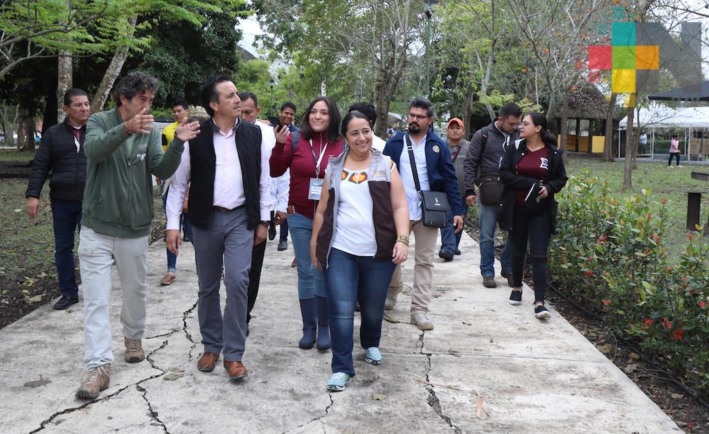 A horas de inaugurar Cumbre Tajín, el gobernador Cuitláhuac García supervisó las instalaciones