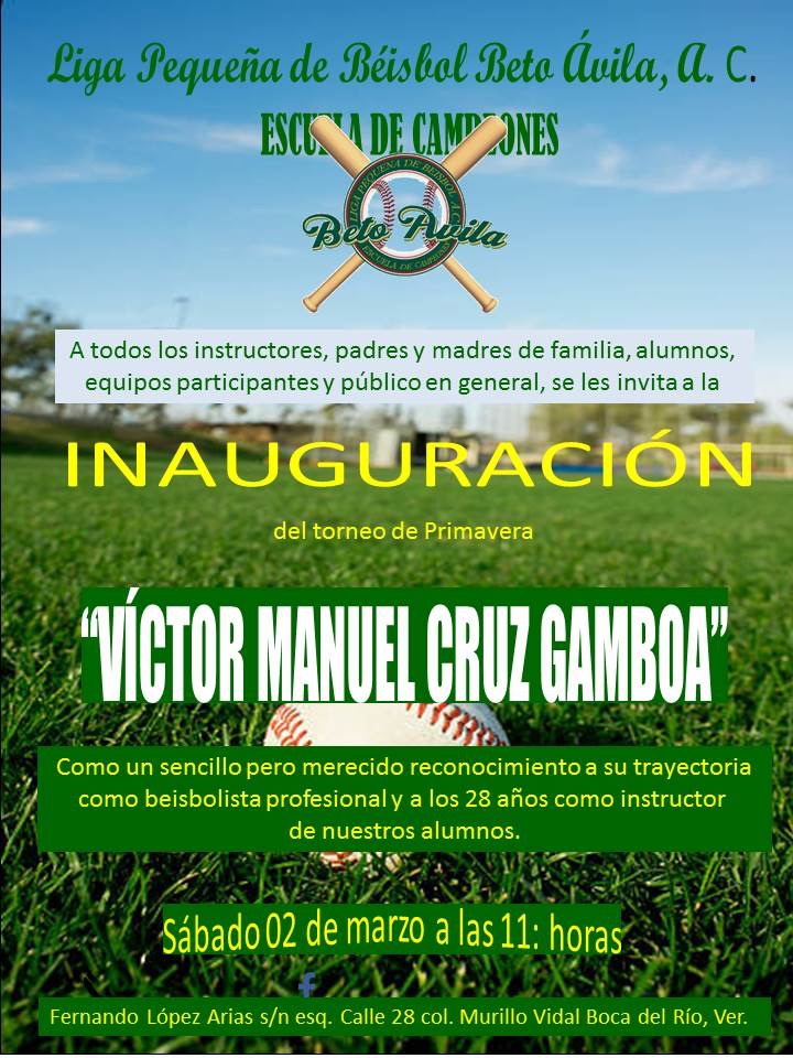 Alistan inauguración de la Liga Pequeña de Béisbol Beto Ávila