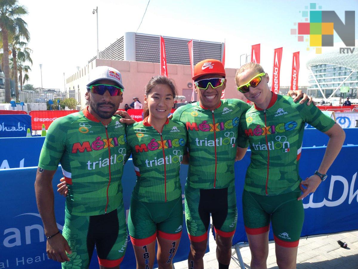 Finaliza México en el lugar 12 en triatlón relevos mixtos de Abu Dhabi