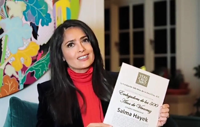 Invita Salma Hayek a festejar los 500 años de la fundación de Veracruz