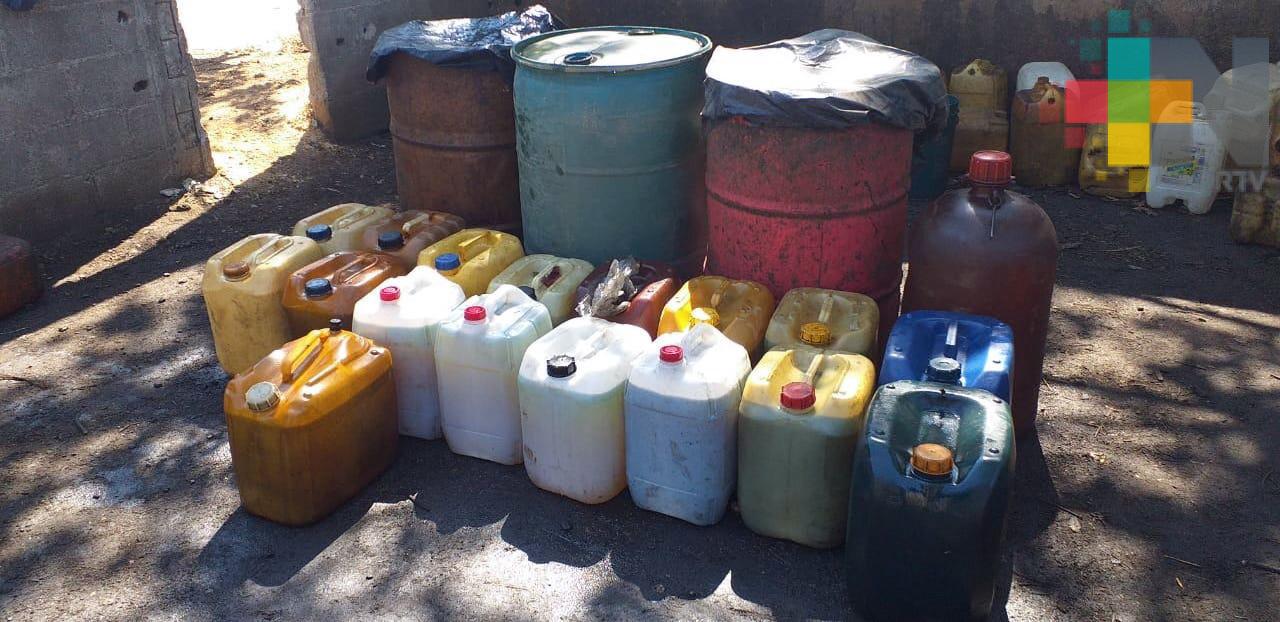 Aseguran 816 litros de hidrocarburo, en Juan Rodríguez Clara