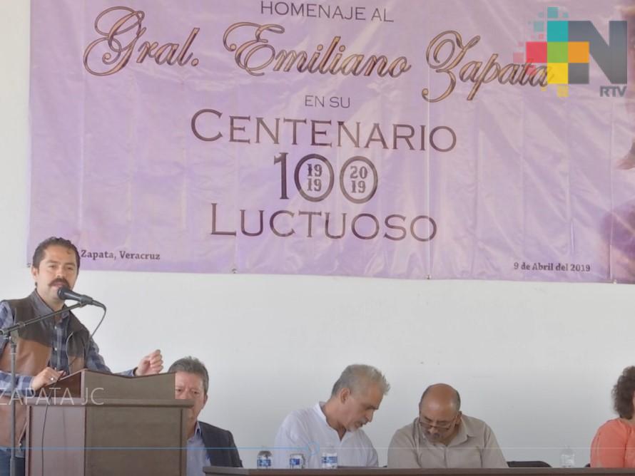 Realizan homenaje a Emiliano Zapata en municipio que lleva su nombre