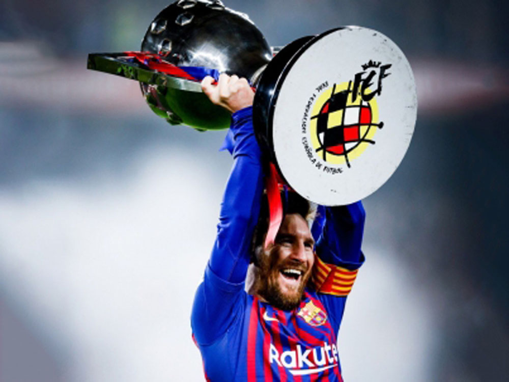 Gol de Messi le da el título a Barcelona en Liga Española de futbol