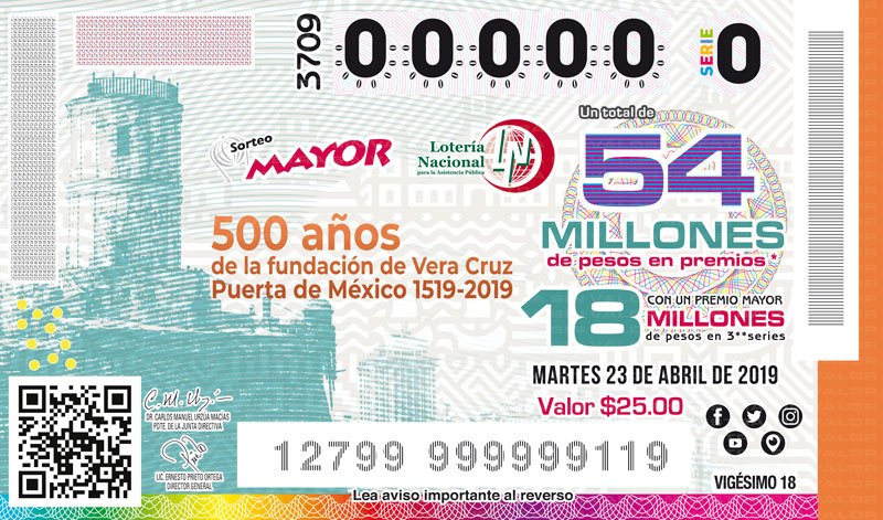 San Juan de Ulúa enmarca billete de la Lotería Nacional