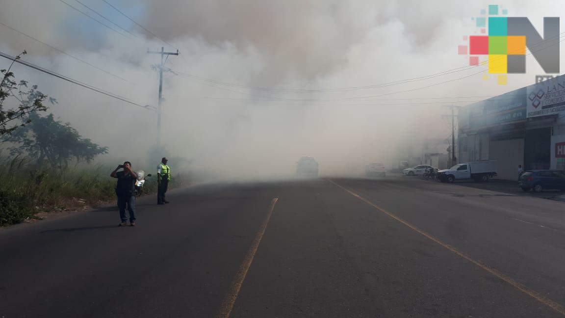 De nuevo se registra incendio de pastizal en la carretera Veracruz- Medellín