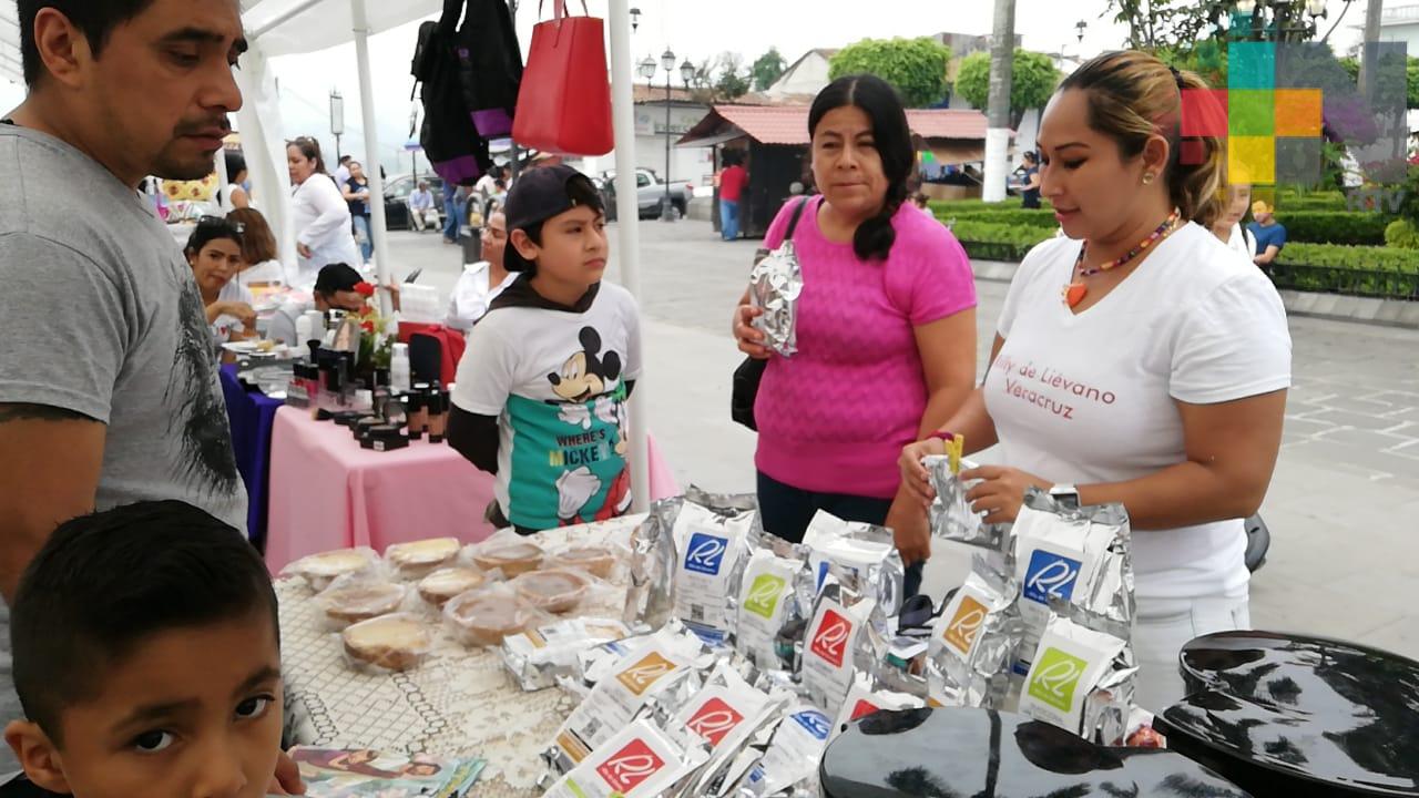 En Coscomatepec realizan exposición y venta de artesanías; el objetivo impulsar a mujeres emprendedoras