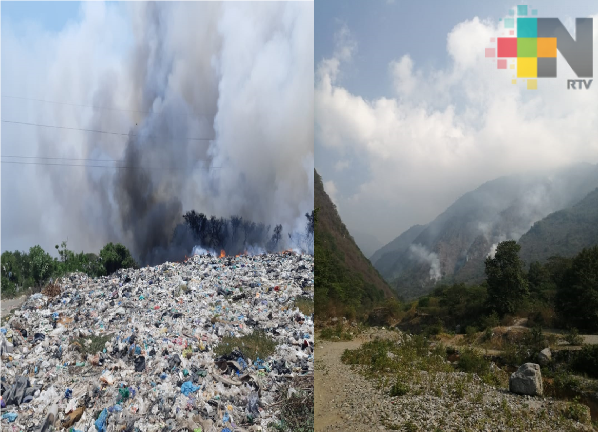 Reporta PC control de un 50% en incendio forestal en Nogales y de 70% en basurero municipal de Tlacotalpan