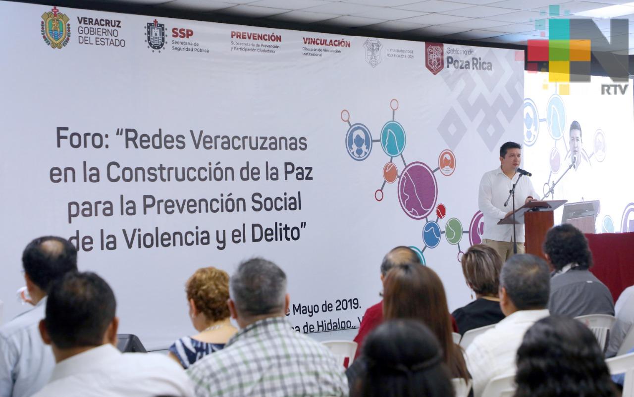 Conforma SSP redes para la construcción de la paz y prevención del delito, en Poza Rica
