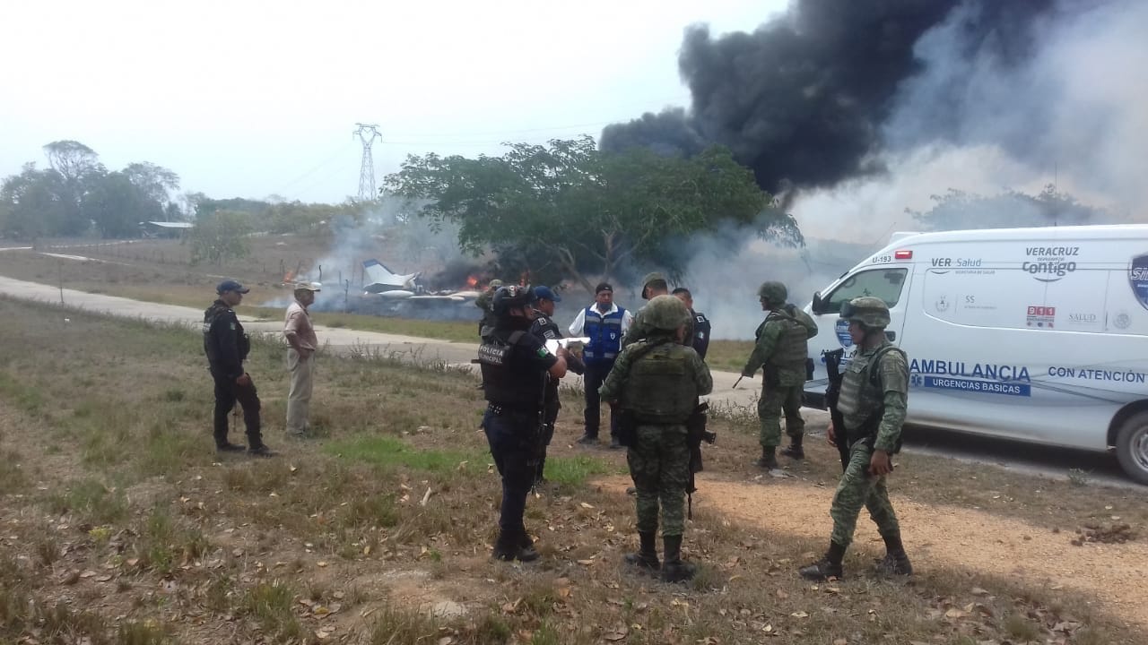 Implementan Sedena y SSP operativo tras incendio de avioneta