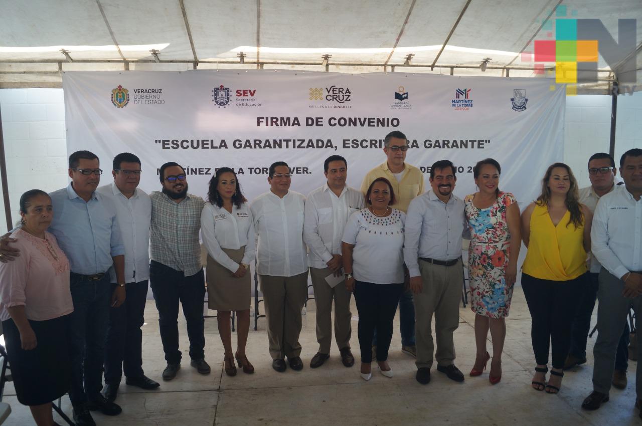 Se suman nueve municipios del norte del estado al programa Escuela Garantizada, Escritura Garante