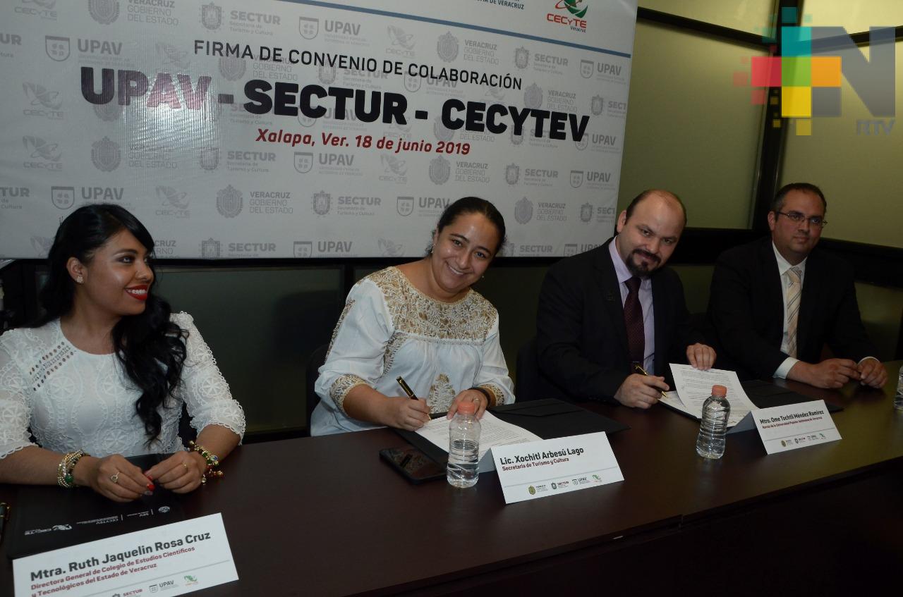 Firma SECTUR convenios de colaboración con UPAV y CECyTEV