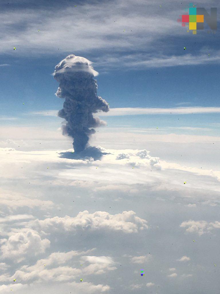 Aumenta a 7 el número de municipios con caída ligera de ceniza por actividad del Popocatépetl