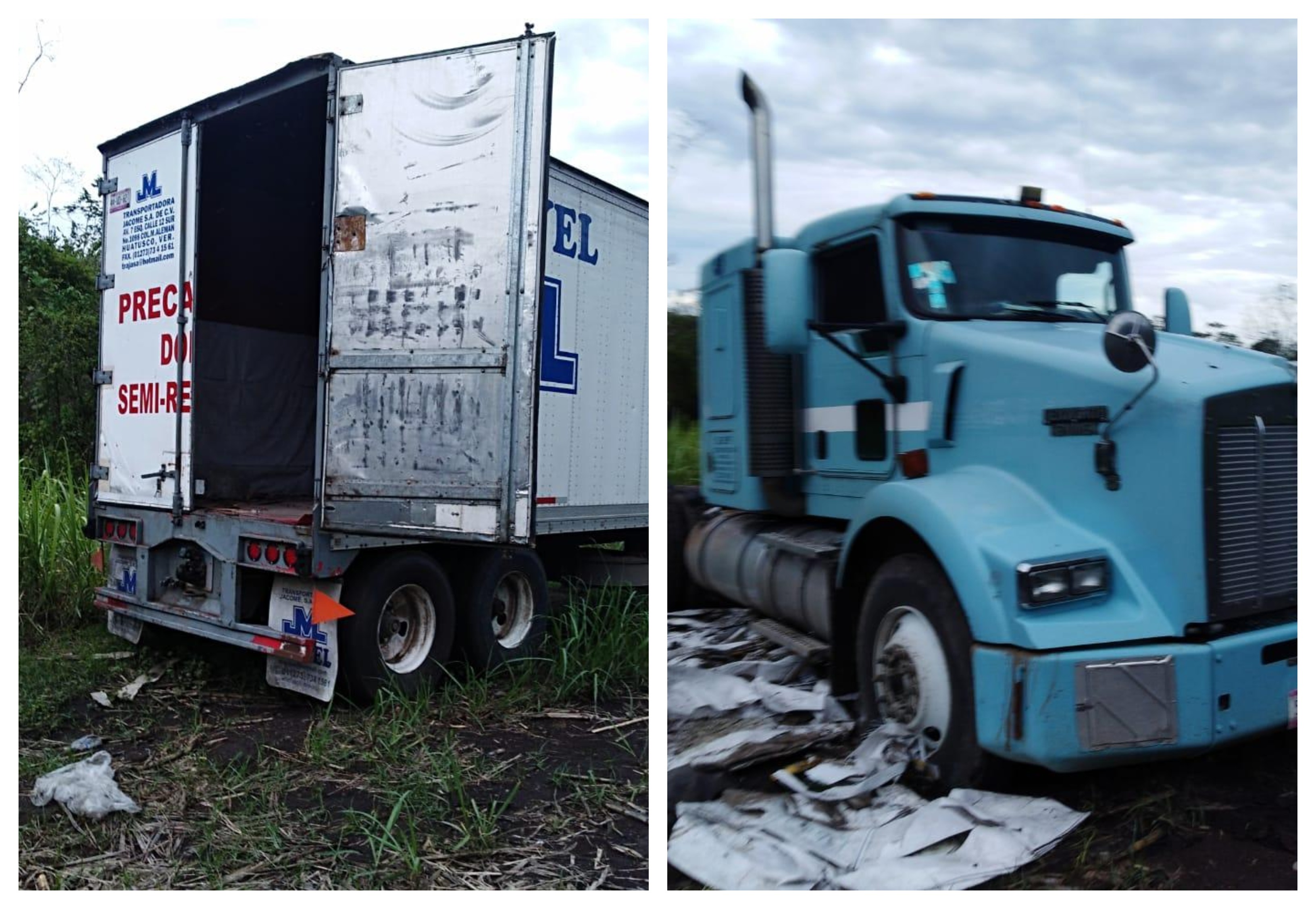 Aseguran SSP y Policía Federal tractocamiones robados