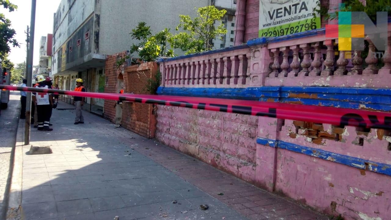 Sin lesionados por colapso de techo en casa del puerto de Veracruz