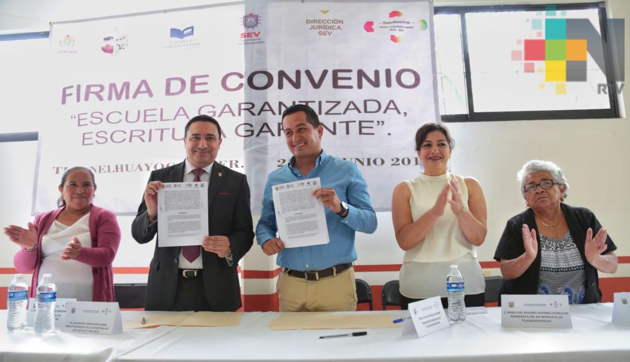 Impulsa SEV regularización de escuelas en Tlalnelhuayocan