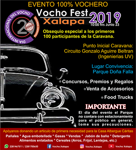 Este domingo, en Xalapa, la Caravana Vocho Fest 2019