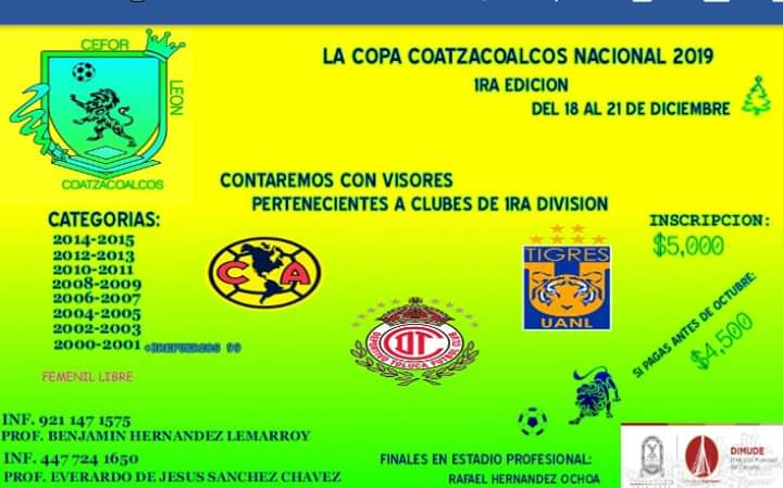 Convocan a Copa Nacional de Futbol Coatzacoalcos