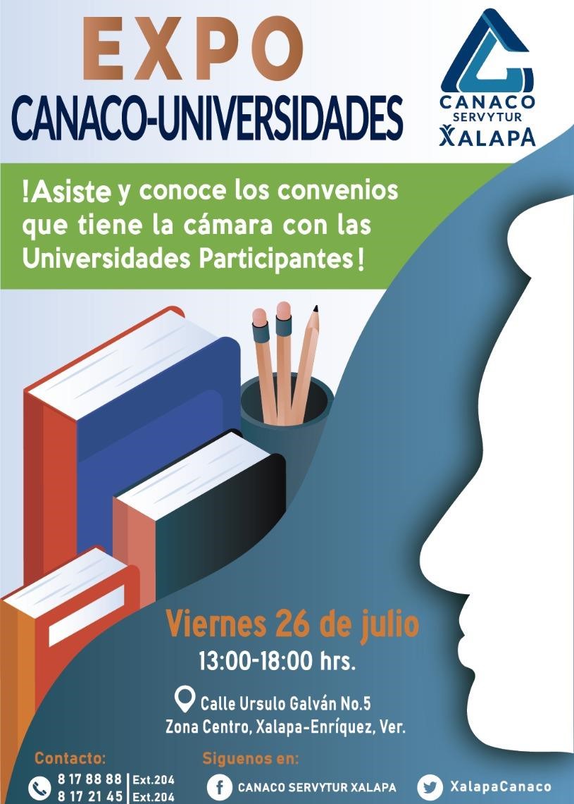 Realizarán Feria Universidades Canaco Xalapa 2019