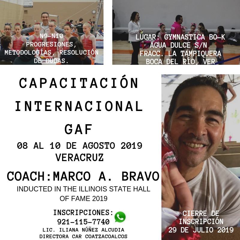 Coatzacoalcos recibirá Capacitación Internacional de Gimnasia