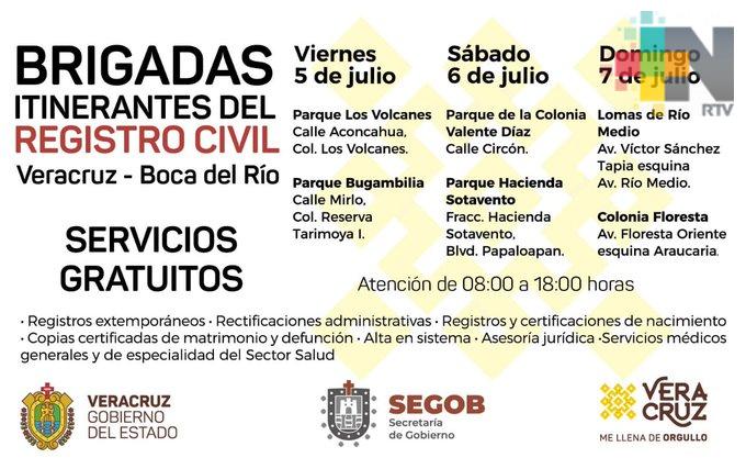 Llegan las Jornadas Itinerantes del Registro Civil a Veracruz-Boca del Río