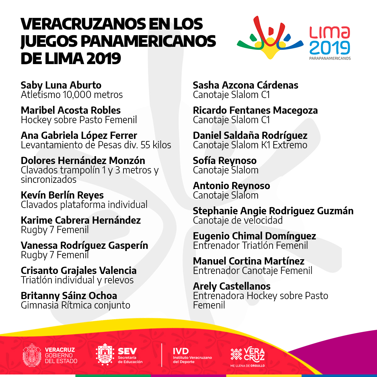 15 veracruzanos verán acción en Panamericanos de Lima 2019