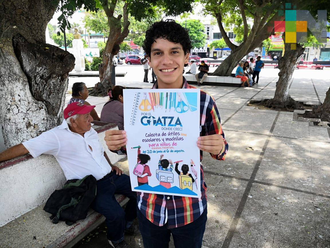 Asociación inicia colecta de útiles escolares en Coatzacoalcos