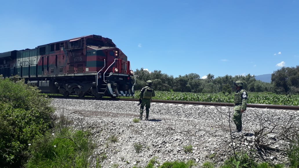 Guardia Nacional impide robo de mercancía en ferrocarriles de Tlaxcala