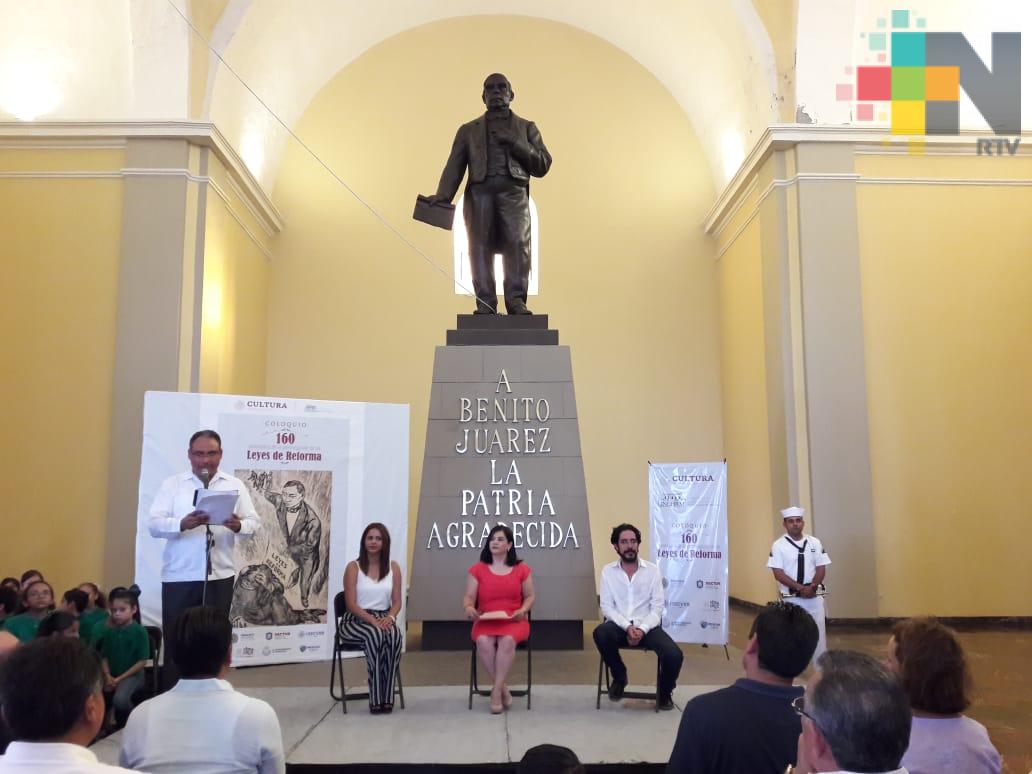 Realizan coloquio por el 160 aniversario de la promulgación de las Leyes de Reforma