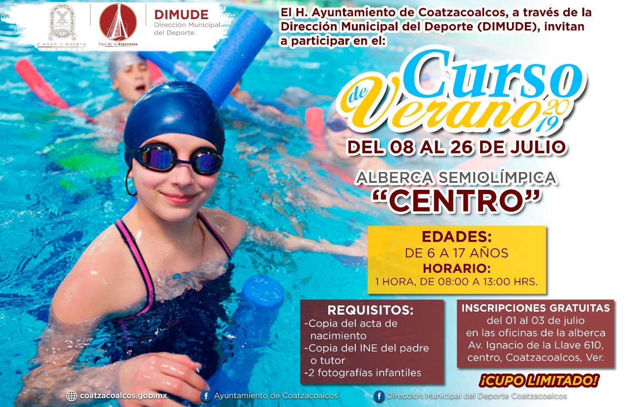 Ofertan cursos de beisbol y natación en Coatzacoalcos